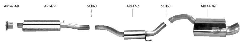 Komplettauspuffanlage Bastuck Alfa Romeo 147