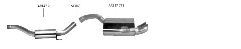 Komplettauspuffanlage Bastuck Alfa Romeo 147 GTA