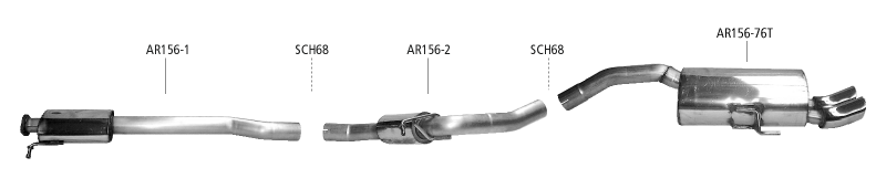 Komplettauspuffanlage Bastuck Alfa Romeo 156