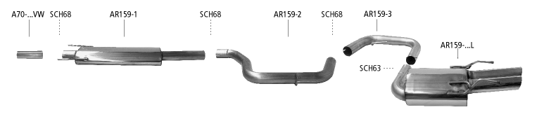 Komplettauspuffanlage Bastuck Alfa Romeo 159